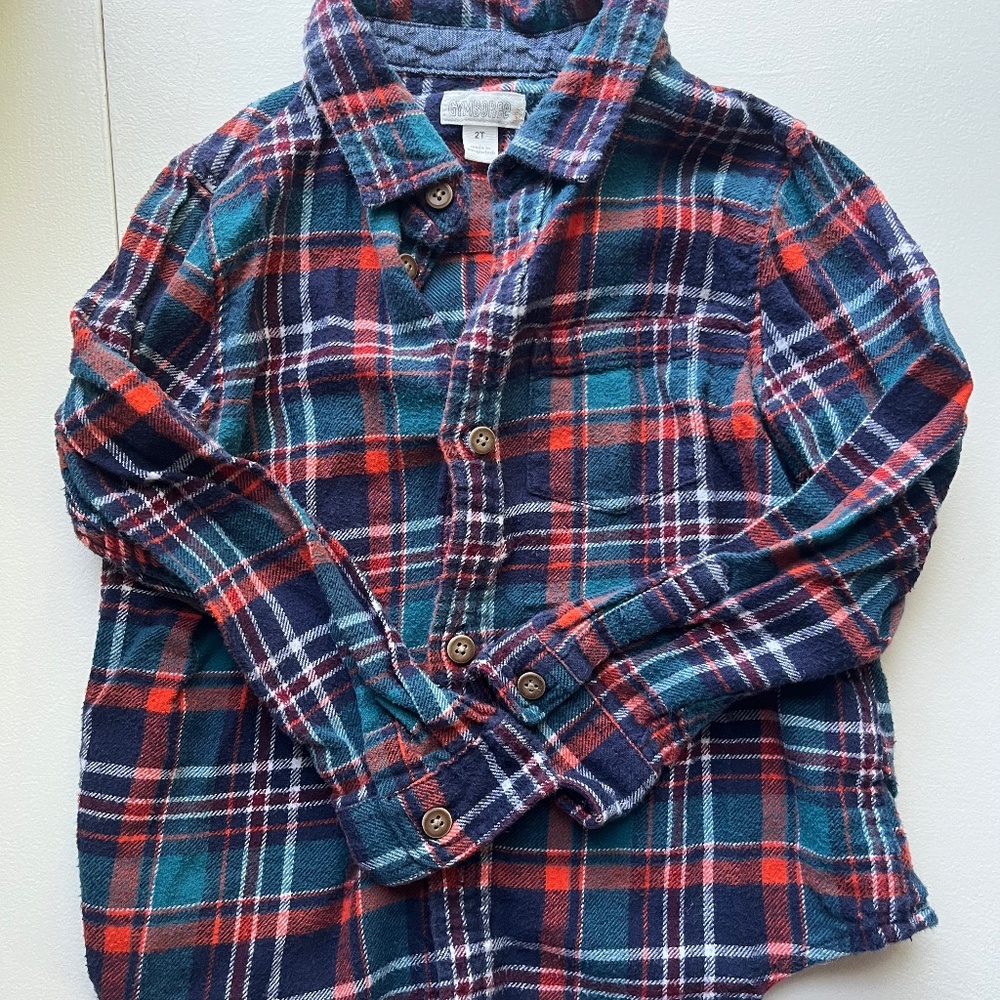 Gymboree plaid Flannel button down 2T